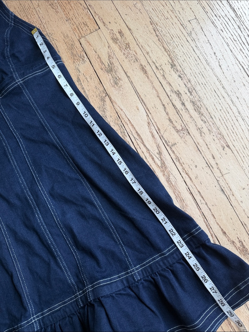 Pilero Anthropologie Halter Deep-V Saemed Open-Back Blue Denim Dress Sz Medium - Picture 7 of 7